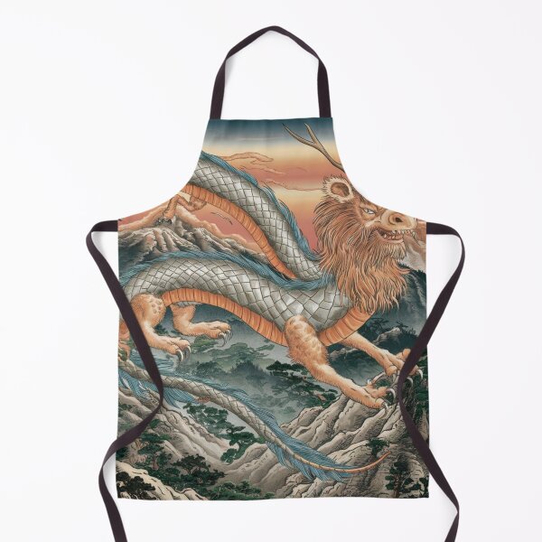 Item preview, Mythological Japanese dragon, titan soaring over mountains and trees in a traditional Japanese designed and sold by Titan33.