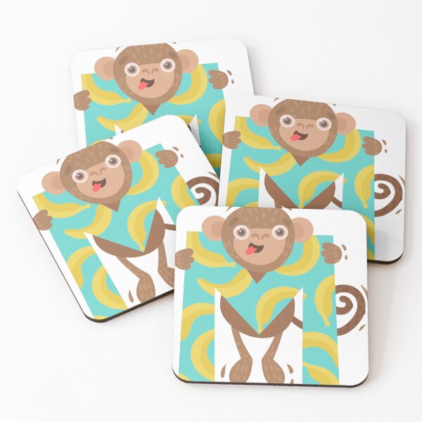 Item preview, M Monkey Playful Cartoon Letter  Alphabet Graphic Cute Cool designed and sold by socialarmour.
