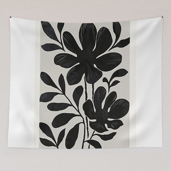 Item preview, Black abstract botanical art designed and sold by Rockwpapart.