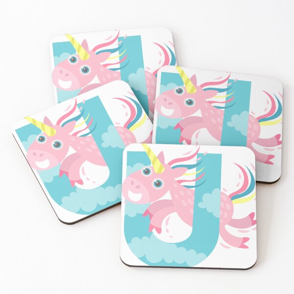 Item preview, U Unicorn Playful Cartoon Letter  Alphabet Graphic Cute Cool designed and sold by socialarmour.