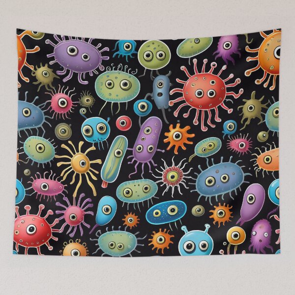 Item preview, Funny Microbes And Bacteria Pattern designed and sold by TheArtOfPat.