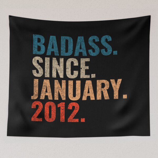 Item preview, Badass since January 2012 Vintage 2012 birthday gift distress design designed and sold by Teelogic.