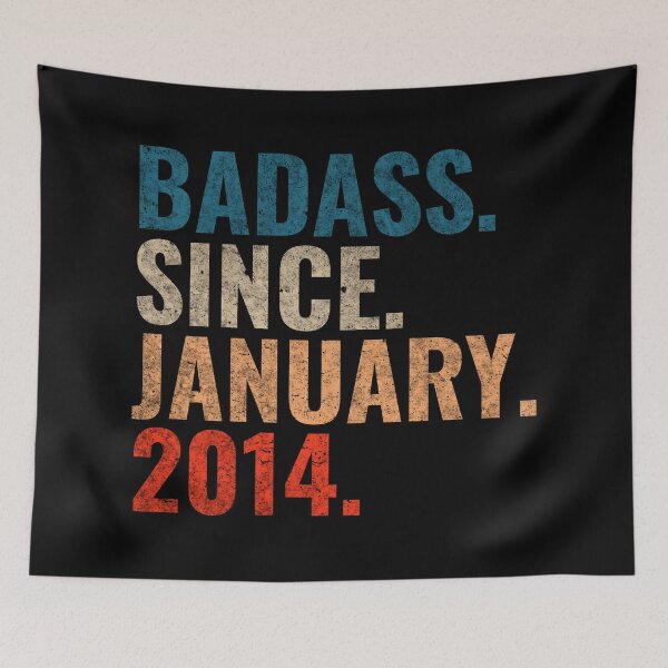 Item preview, Badass since January 2014 Vintage 2014 birthday gift distress design designed and sold by Teelogic.