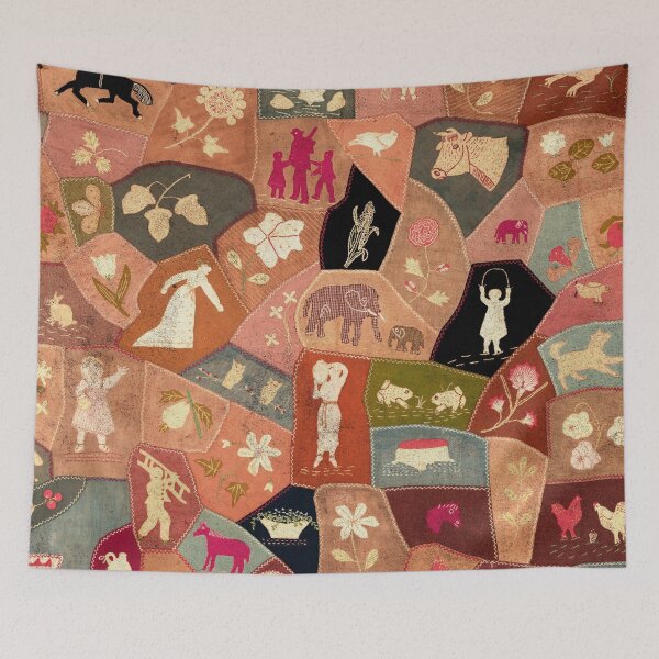 Item preview, Vintage Crazy Quilt Textile Print | Cali Boho | Bossy Cat Home designed and sold by BossyCatHome.