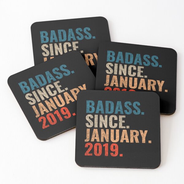 Artikelvorschau, Badass seit Januar 2019 Vintage 2019 Geburtstagsgeschenk Distress Design entworfen und verkauft von Teelogic.