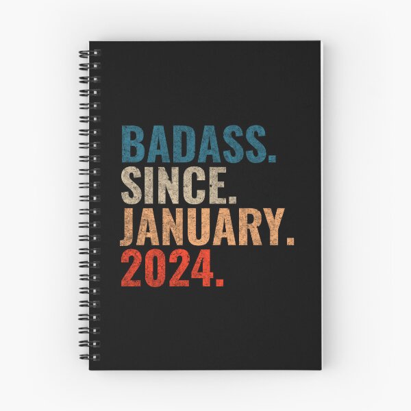 Item preview, Badass since January 2024 Vintage 2024 birthday gift distress design designed and sold by Teelogic.