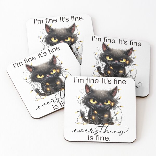 Item preview, It’s Fine I’m Fine Everything Is Fine Cute Cat designed and sold by WaviStudio.