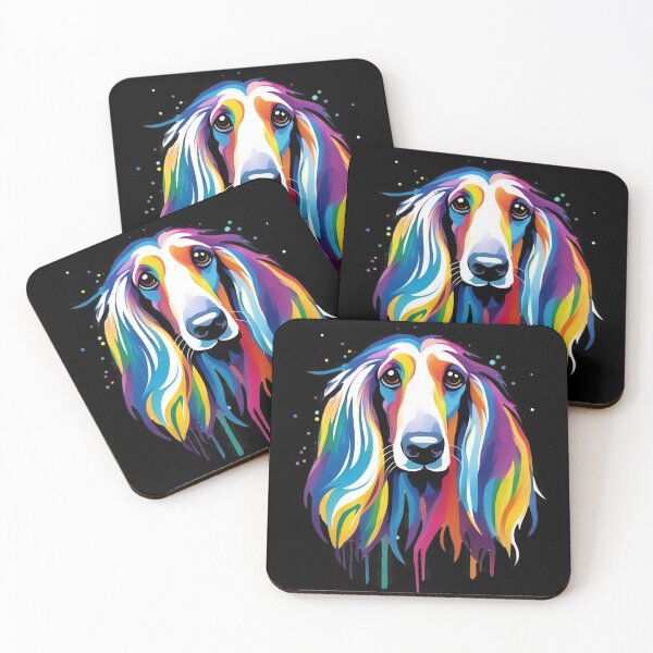 Item preview, Vibrant Rainbow Afghan Hound Portrait Design For Dog Lovers designed and sold by kakarikihill.
