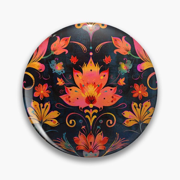 Item preview, Beautiful Rainbow Rosemaling Art With Pink Flowers designed and sold by thaneydesign.