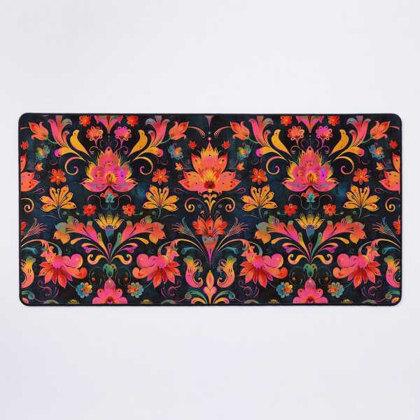 Item preview, Beautiful Rainbow Rosemaling Art With Pink Flowers designed and sold by thaneydesign.