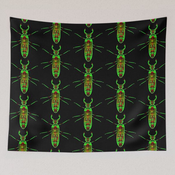 Item preview, Insect with mandibles version green and red on black designed and sold by M-Lorentsson.