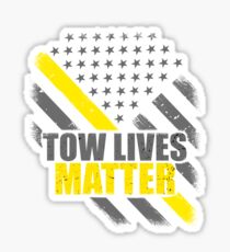 Tow Lives Matter Tow Truck Driver Thin Yellow Line Flag Sticker