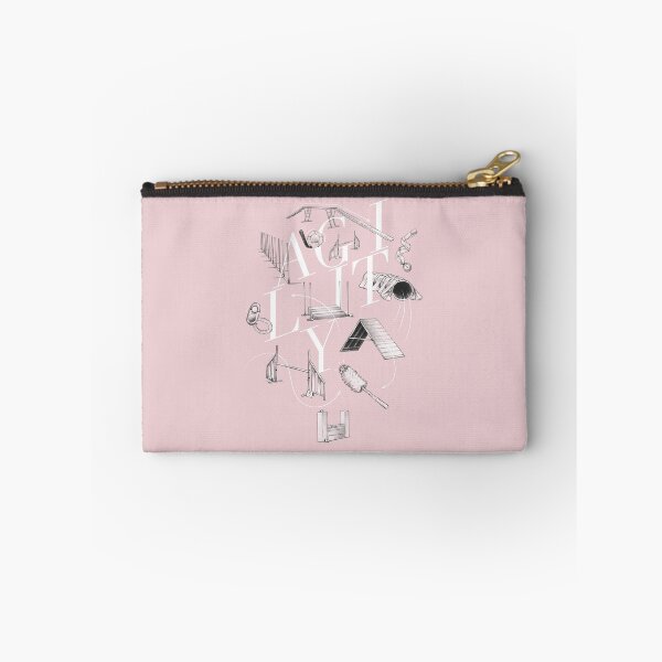 Item preview, FCI Agility Lettering with Hand Drawn Obstacle Illustrations Powder Pink designed and sold by JustPawsome.