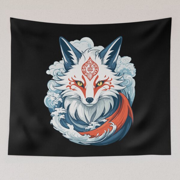 Item preview, Japanese Kitsune Mask Anime Kawaii Fox Spirit designed and sold by LuminOrb.