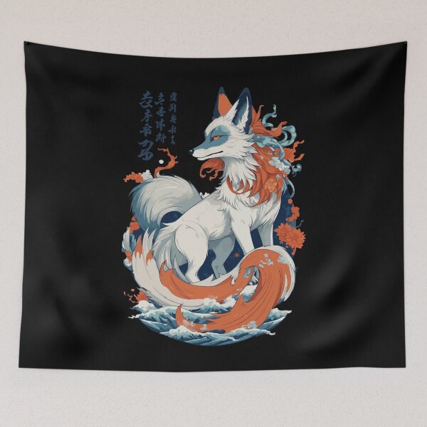 Item preview, Vintage Ukiyo-E Art Japanese Kitsune Fox designed and sold by LuminOrb.