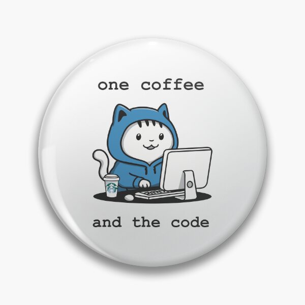 Artikelvorschau, Ein Kaffee und Code – Eine Programmiererkatze bei der Arbeit entworfen und verkauft von charlypicazo.