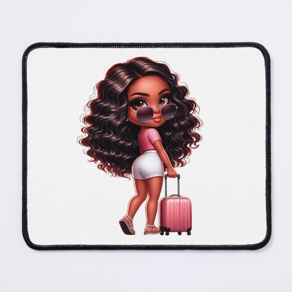 Item preview, Chibi Travel Design, Chibi Doll, Afro Chibi, Cute Girl, Afro Chibi Doll, Black Chibi Design. designed and sold by gabrielakrall.