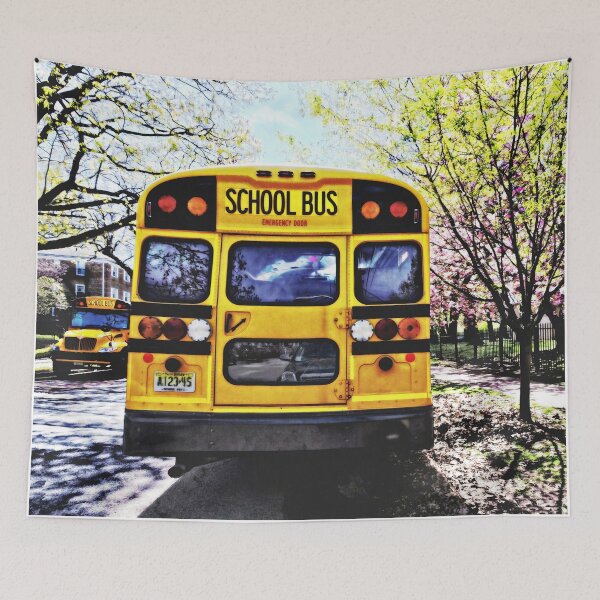 Item preview, Parked School Buses in Spring designed and sold by Susan Savad.
