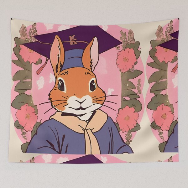 Item preview, Vintage Harlequin Rabbit Bunny Graduating Graduation Lover designed and sold by wigobun.