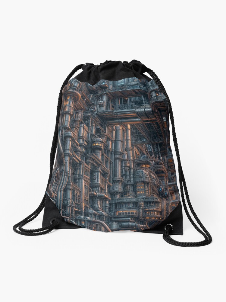 Aperçu 1 sur 3. Sac à cordon avec l'œuvre Steampunk 22 créée et vendue par oduchossoir.