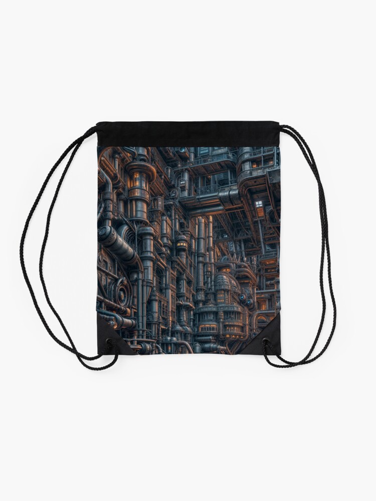 Aperçu 2 sur 3. Sac à cordon avec l'œuvre Steampunk 22 créée et vendue par oduchossoir.