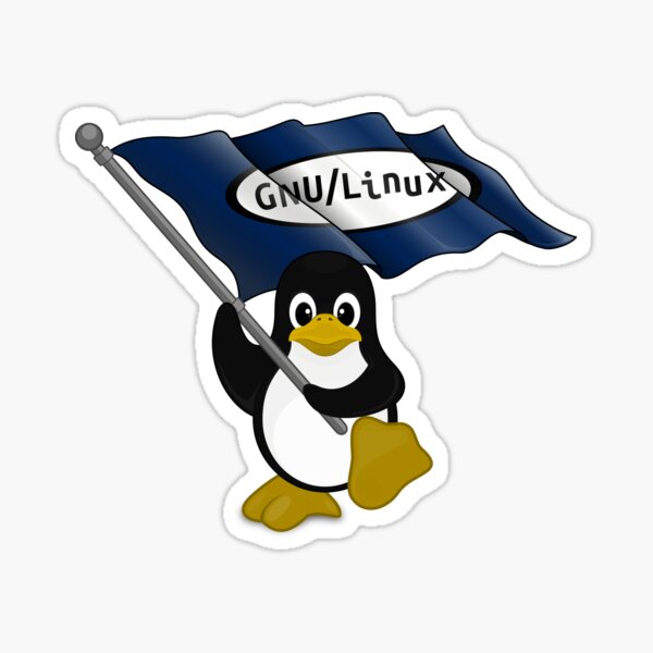 Item preview, Tux GNU Linux Flag Penguin designed and sold by orinemaster.