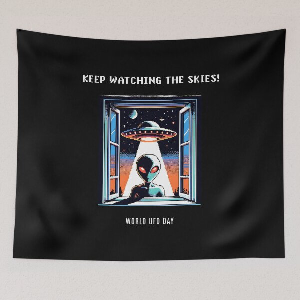 Item preview, Keep watching the skies - World UFO Day designed and sold by Pflugart.