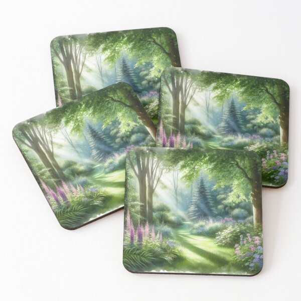 Item preview, Sunlit Woodland Glade, Tranquil Morning Amongst Verdant Foliage designed and sold by ArtComixHaven.