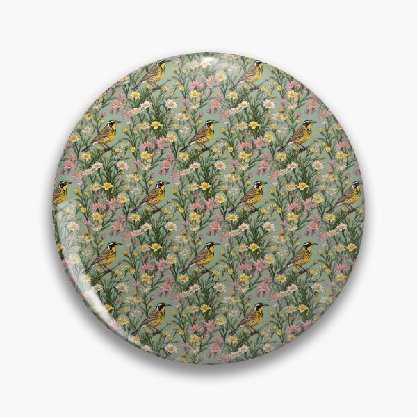 Item preview, Western Meadowlark Surrounded By Bitterroot Flowers Pattern designed and sold by taiche.