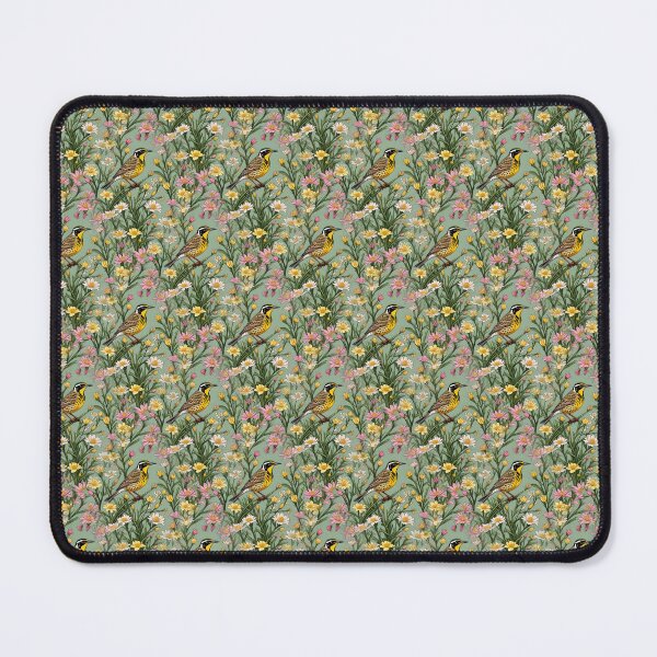 Item preview, Western Meadowlark Surrounded By Bitterroot Flowers Pattern designed and sold by taiche.