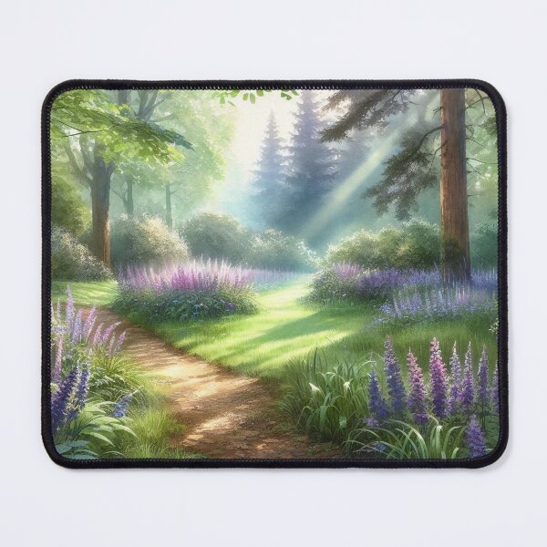 Item preview, Enchanted Forest Path Illuminated by Morning Sunlight designed and sold by ArtComixHaven.