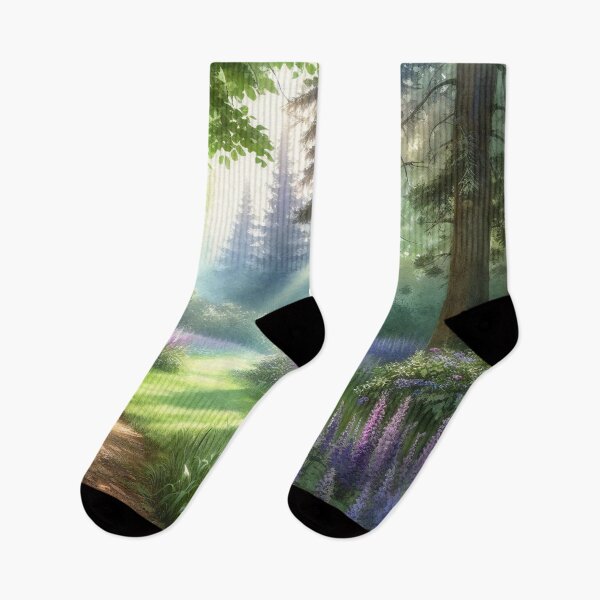 Item preview, Enchanted Forest Path Illuminated by Morning Sunlight designed and sold by ArtComixHaven.