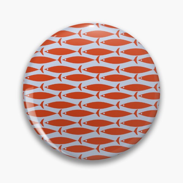 Item preview, Coastal Fish Retro Pattern in Red Orange and Light Blue designed and sold by kierkegaard.