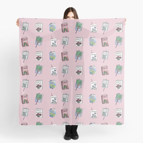 Jane Austen Books with Flowers! Scarf