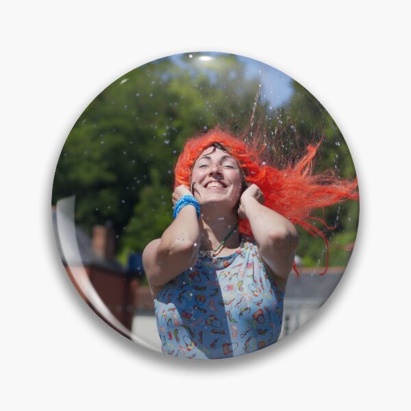 Item preview, Photograph of happy woman with red wig designed and sold by Carré Comme Orange.