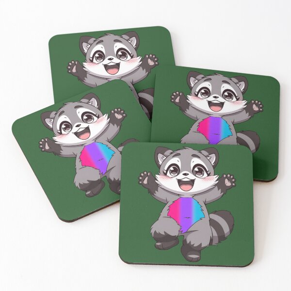 Item preview, Cute Raccoon with Androgynous Pride Flag Colored Tummy , Subtle Androgynous Design designed and sold by Travelslightly.