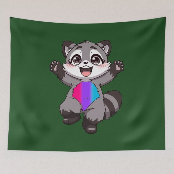 Item preview, Cute Raccoon with Androgynous Pride Flag Colored Tummy , Subtle Androgynous Design designed and sold by Travelslightly.