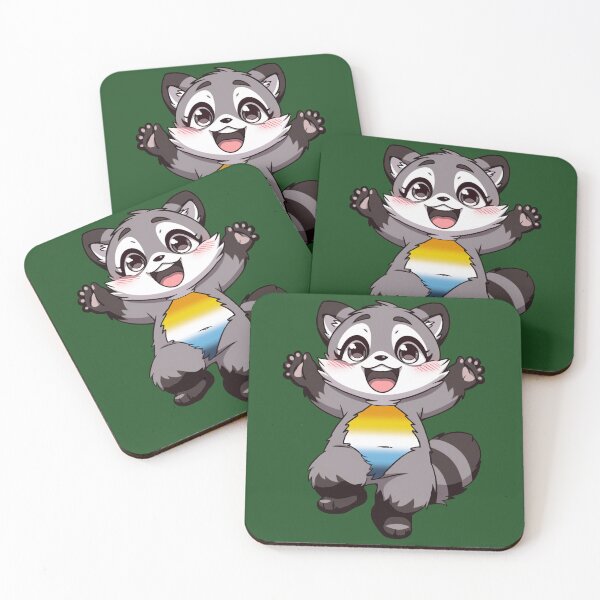 Item preview, Cute Raccoon with Aroce Pride Flag Colored Tummy , Subtle AroAce Design designed and sold by Travelslightly.