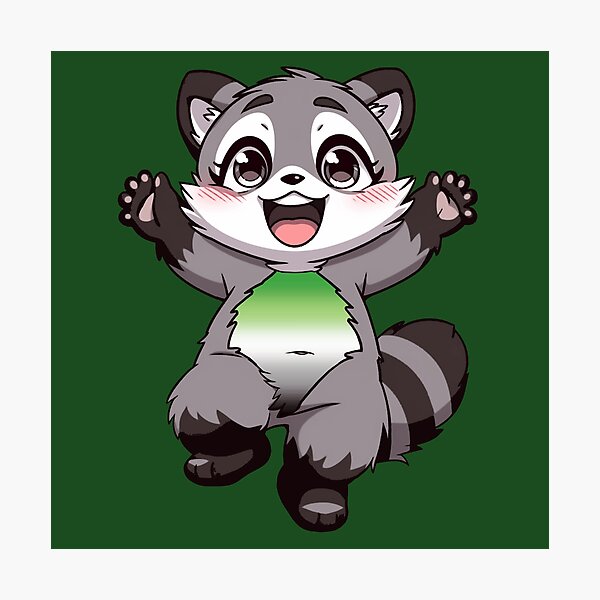 Item preview, Cute Raccoon with Aromantic Pride Flag Colored Tummy , Subtle Aromantic Design designed and sold by Travelslightly.