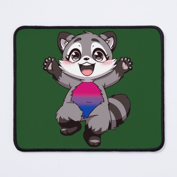 Item preview, Cute Raccoon with Bisexual Pride Flag Colored Tummy, Subtle Bi Design designed and sold by Travelslightly.