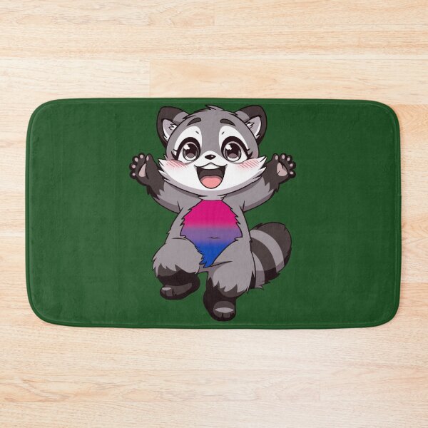 Item preview, Cute Raccoon with Bisexual Pride Flag Colored Tummy, Subtle Bi Design designed and sold by Travelslightly.
