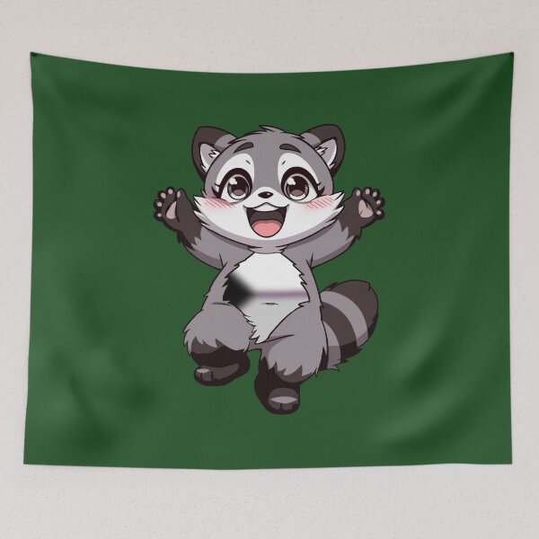Item preview, Cute Raccoon with Demisexual Pride Flag Colored Tummy , Subtle Demi Design designed and sold by Travelslightly.