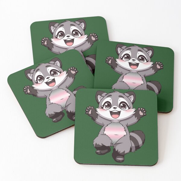 Item preview, Cute Raccoon with Demigorl Pride Flag Colored Tummy, Subtle Demi Design designed and sold by Travelslightly.