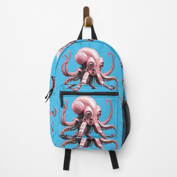 Item preview, A technical drawing of a vintage pink octopus robot designed and sold by bub creates.