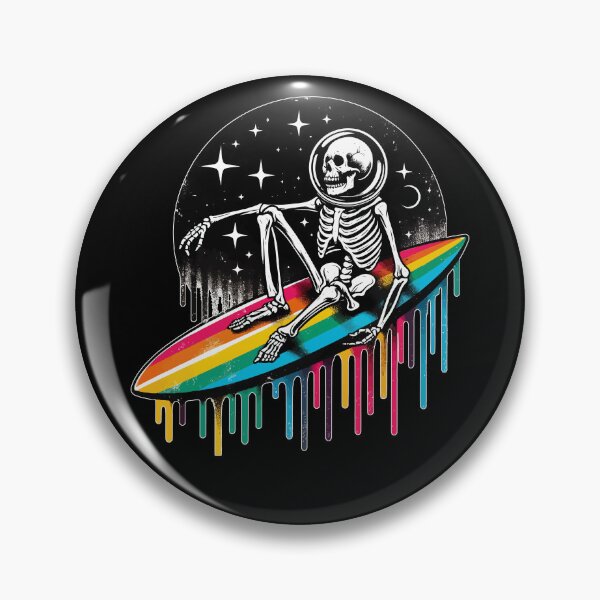 Item preview, Funny Skeleton Surfer Rainbow LGBT designed and sold by TomFrontierArt.