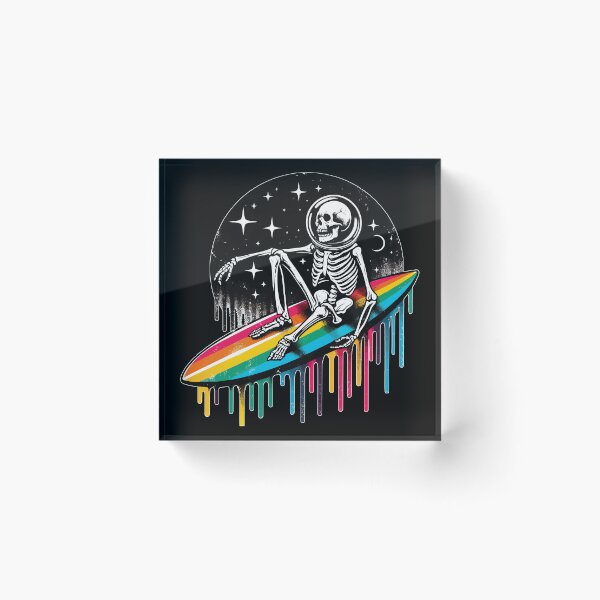 Item preview, Funny Skeleton Surfer Rainbow LGBT designed and sold by TomFrontierArt.