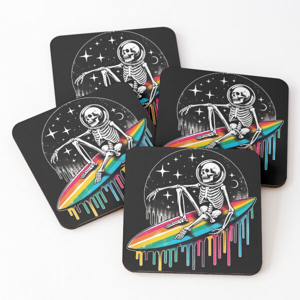 Item preview, Funny Skeleton Surfer Rainbow LGBT designed and sold by TomFrontierArt.
