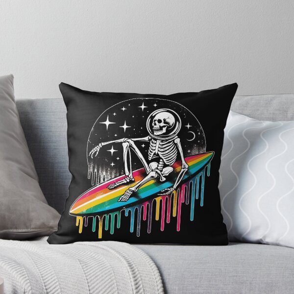 Item preview, Funny Skeleton Surfer Rainbow LGBT designed and sold by TomFrontierArt.