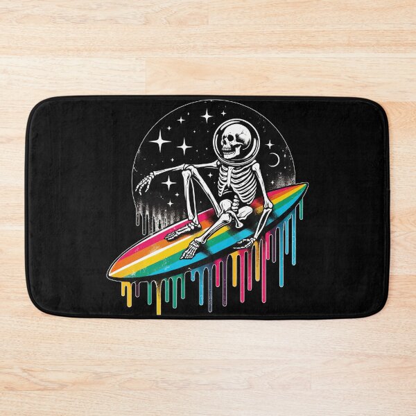 Item preview, Funny Skeleton Surfer Rainbow LGBT designed and sold by TomFrontierArt.