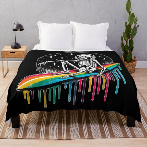 Item preview, Funny Skeleton Surfer Rainbow LGBT designed and sold by TomFrontierArt.